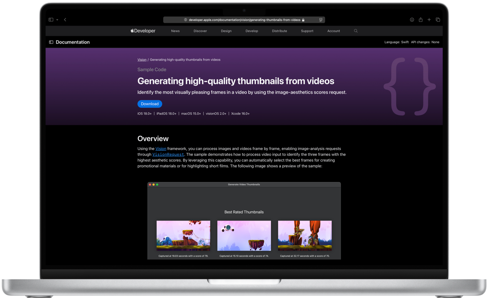 Generating High-Quality Thumbnails from Video Documentation
