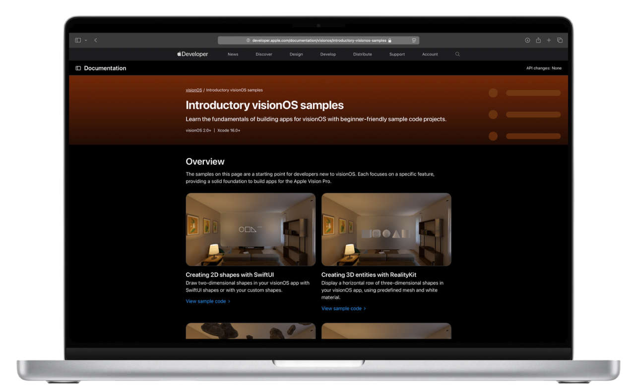 visionOS Samples Documentation